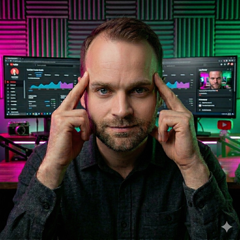 Mann fokussiert und selbstbewusst